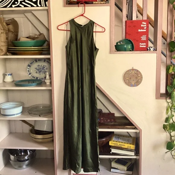 Forrest green Frame silk dress